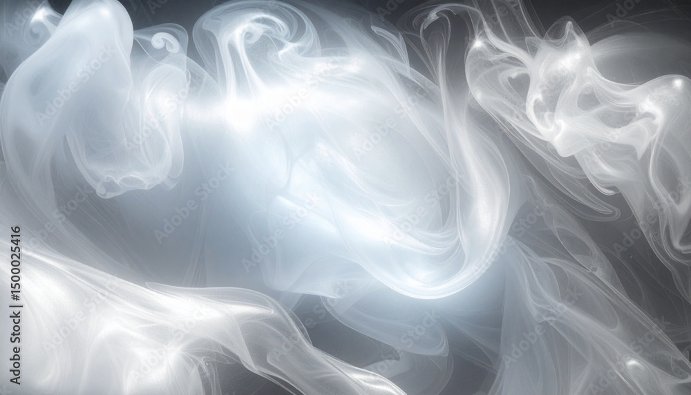Obraz premium mercury clouds with metallic reflections. Grey cloudy background. Generated Image