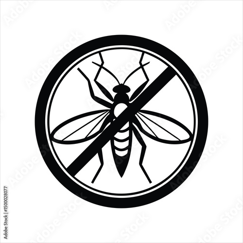 Stop Mosquito Insect Control Icon Vector Design