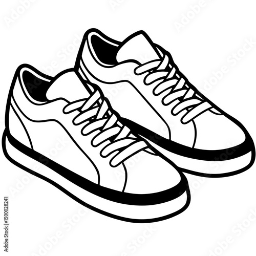Athletic sport shoes isolated on white background as a vector illustration of casual fashion footwear
