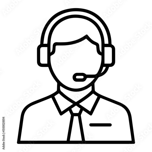 Man dispatcher icon on white background vector
Vector line profession icon