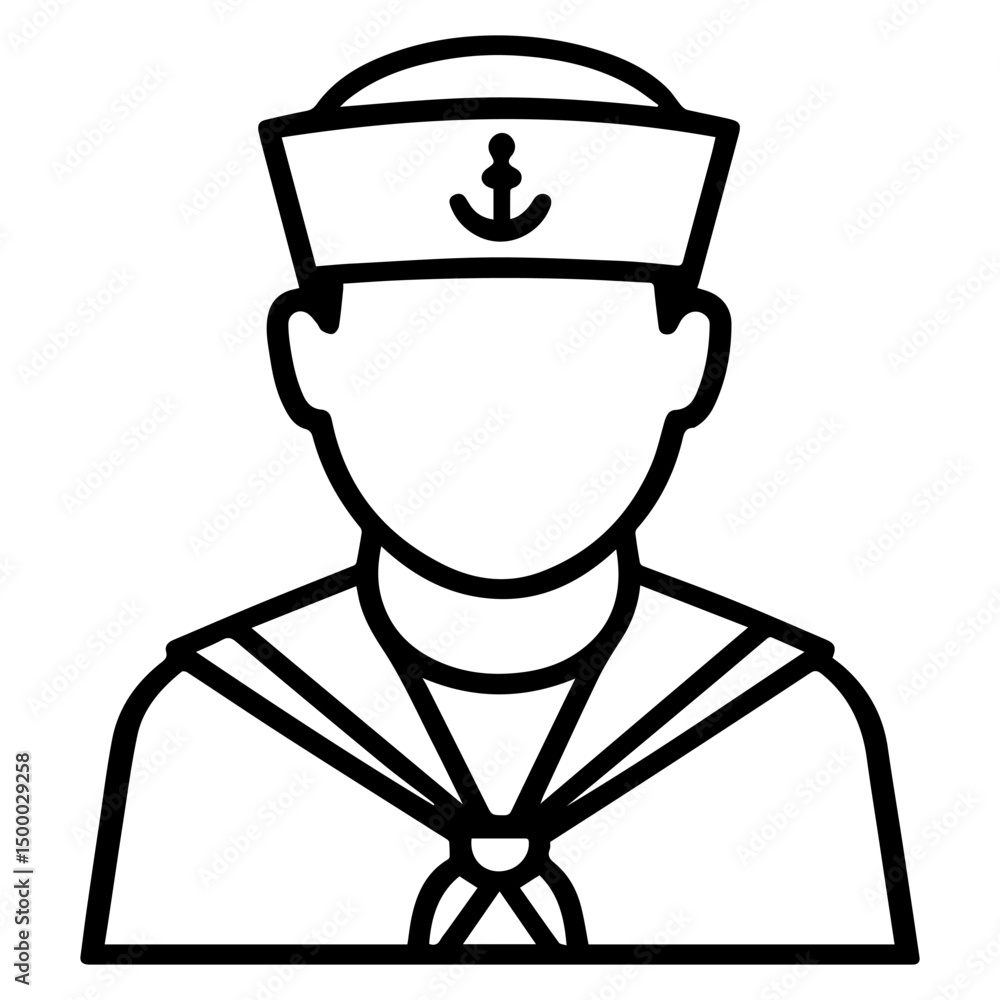 Sailor man icon on white background vector
Vector line profession icon Sailor man icon on white background vector
Vector line profession icon