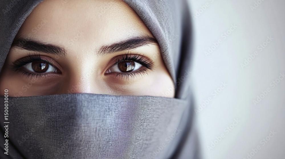 Smiling face of a Middle Eastern woman in hijab Smiling face of a Middle Eastern woman in hijab