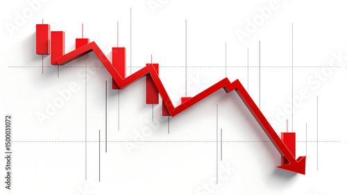 Red Downward Stock Chart with Financial Decline