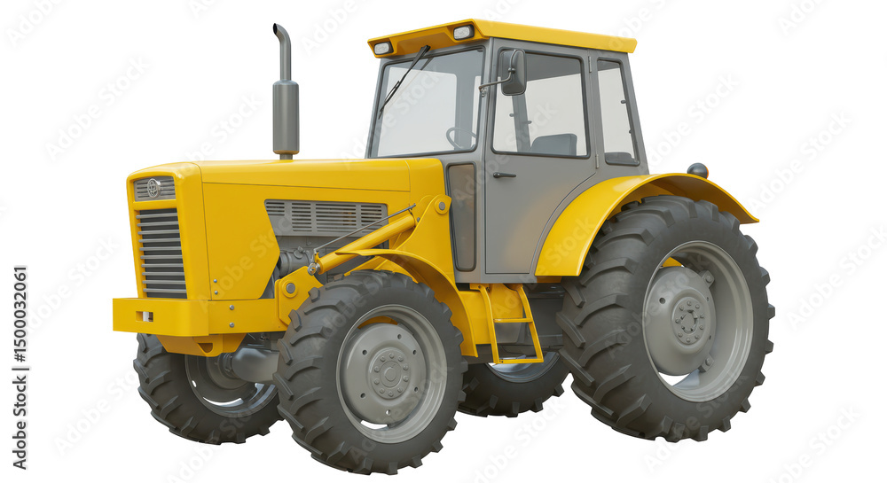 Isolated Yellow Tractor Isolated Yellow Tractor