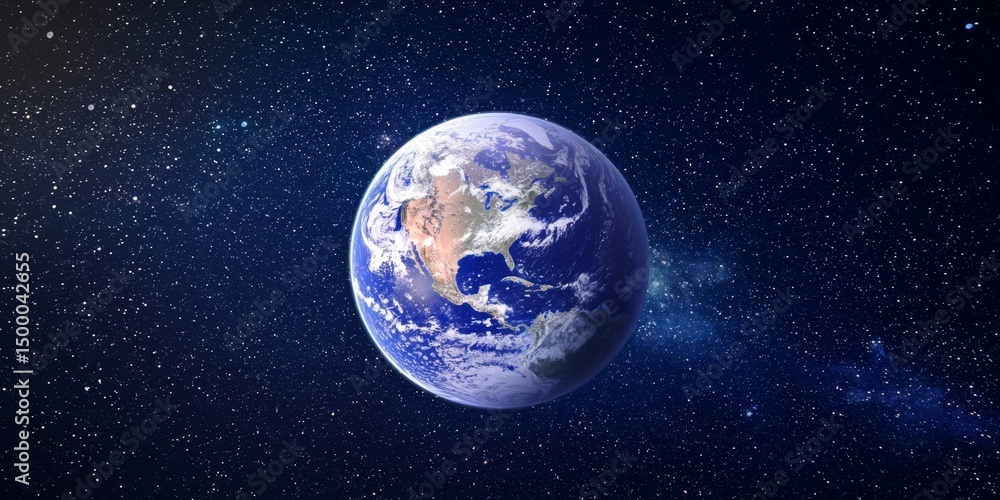 Obraz premium The beauty of a blue and white planet amidst the abyss.
