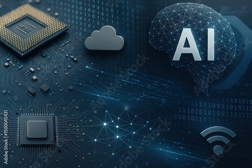 Artificial Intelligence and Cloud Computing – Futuristic Technology Concept

