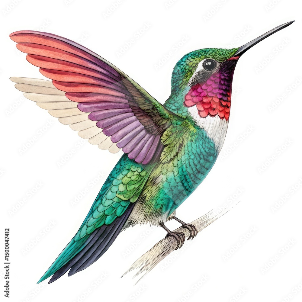 Fototapeta premium hummingbird on white background