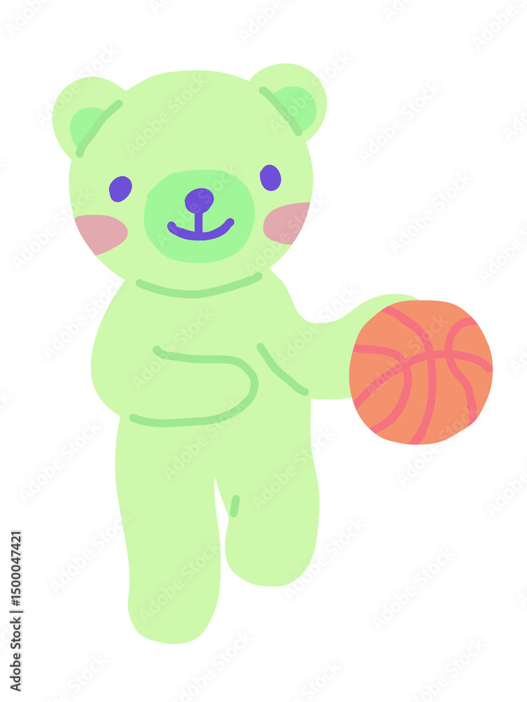 Obraz premium teddy bear with ball