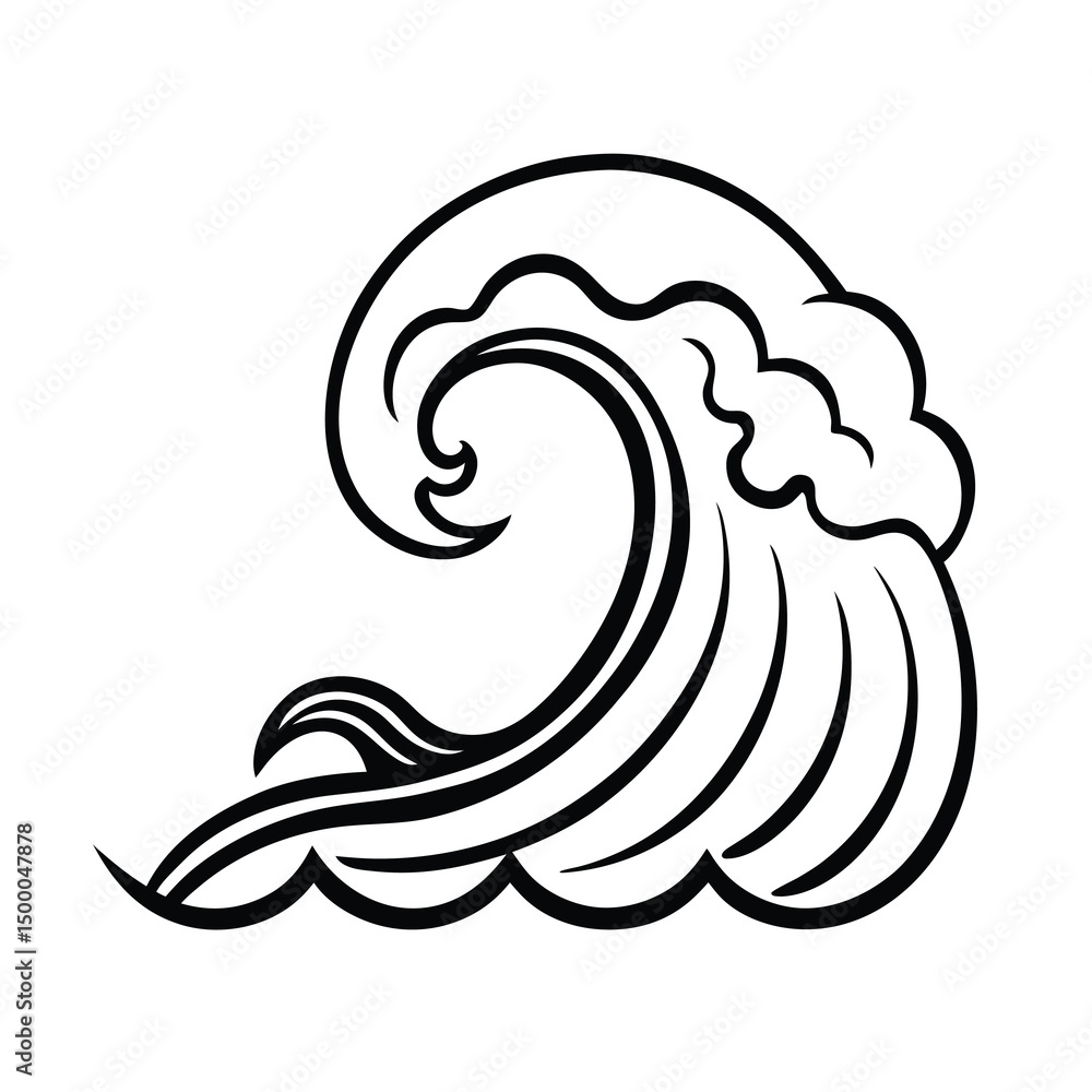 Naklejka premium retro sea wave