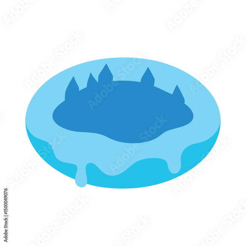 Blue iceberg illustration floating with water dripping vector image design