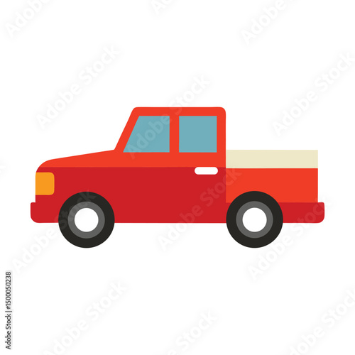 Wallpaper Mural Simple flat vector illustration of a red pickup truck vehicle design Torontodigital.ca