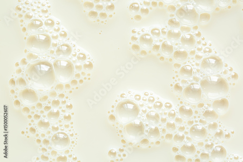 Bild auf Leinwand Macro milk surface close-up,Macro milk texture,White surface of milk and bubbles