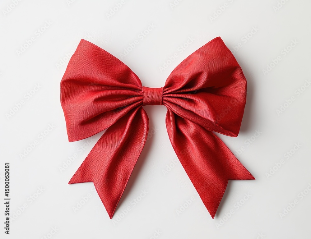 Red ribbon bow on white background Red ribbon bow on white background