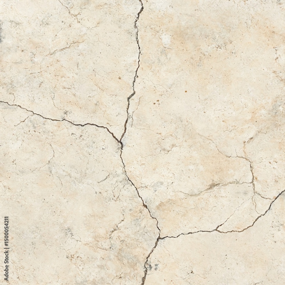 Fototapeta premium Detailed texture of broken edge travertine showcasing its rough porous cross section in a beautiful beige hue