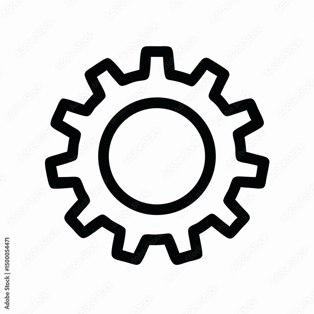 Simple Black Gear Icon, Cogwheel, Machine Part Simple Black Gear Icon, Cogwheel, Machine Part