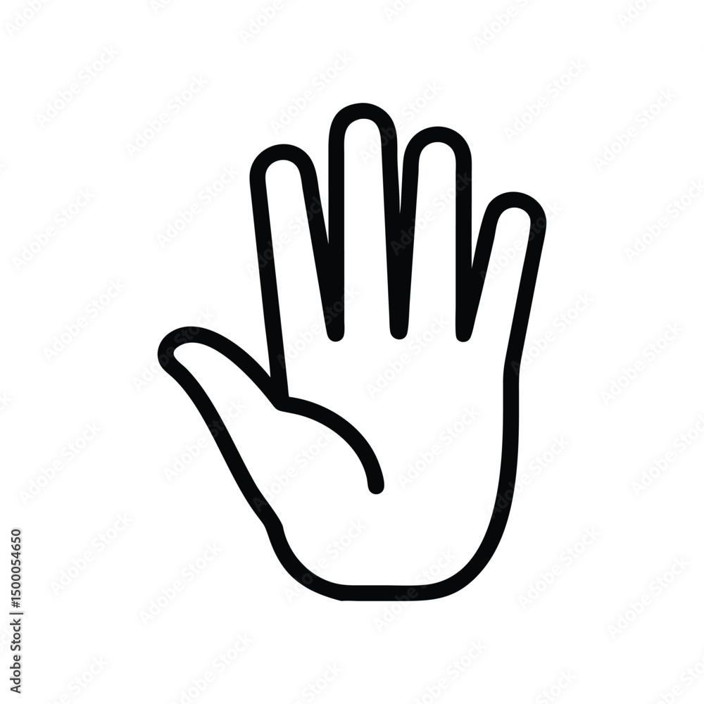 Stop Hand Icon (raised palm gesture) Stop Hand Icon (raised palm gesture)