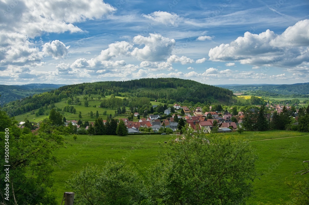 Obraz premium Landschaft bei Rotterode in Thüringen