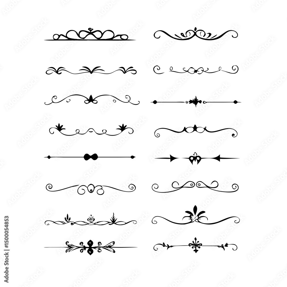Hand drawn text dividers and graphic elements. Vector floral designs. Vintage ornament divider set.Hand drawn border collection for invitation,poster,banner.Retro decoration vector collection
Hand drawn text dividers and graphic elements. Vector floral designs. Vintage ornament divider set.Hand drawn border collection for invitation,poster,banner.Retro decoration vector collection