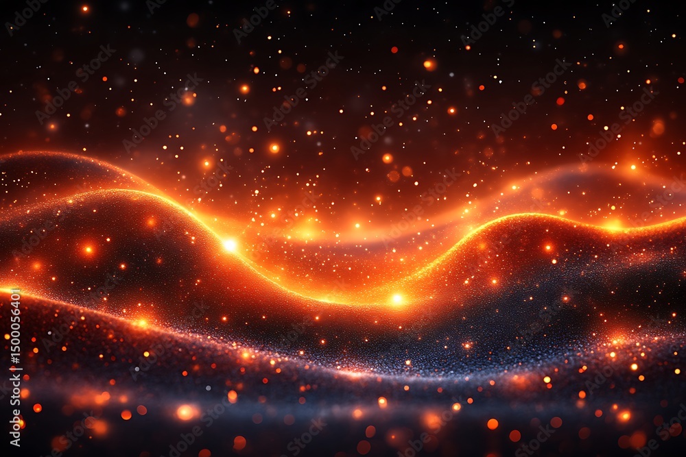 Abstract Image Of Glowing Orbs And Sparkles In Space Abstract Image Of Glowing Orbs And Sparkles In Space