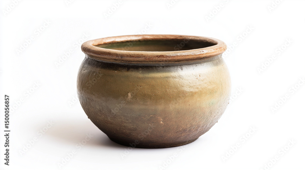 A traditional clay pot sits on a white background, highlighting its earthy texture, rounded shape, and natural reddish-brown color.
A traditional clay pot sits on a white background, highlighting its earthy texture, rounded shape, and natural reddish-brown color.
