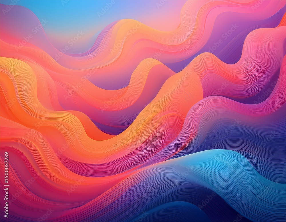 Fototapeta premium abstract gradient background with flowing colors in pink orange and blue for design use