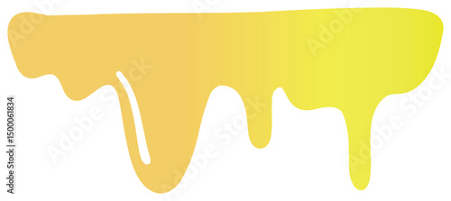 Sticker of yellow honey flowing in smooth curved streams with a gradient from orange to bright yellow.