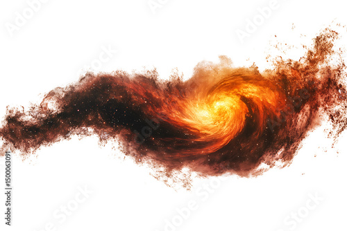 Deep Space Nebula with Bright Colors and Stellar Clouds on Transparent Background