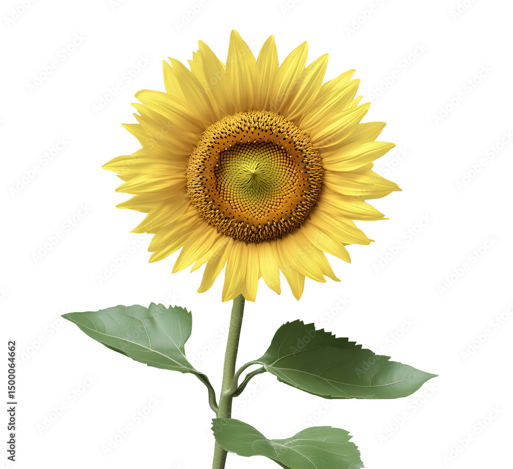 Obraz premium A sunflower, isolated on a transparent background.