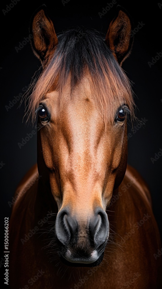 Obraz premium A close up of a brown horse's head
