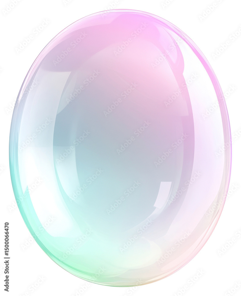 Obraz premium PNG Soap bubble oval shape illustration pastel colors.