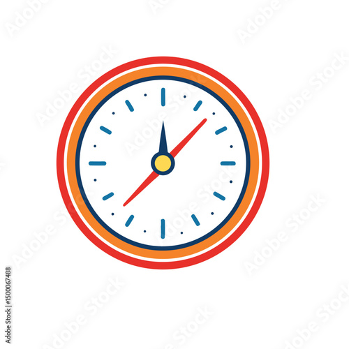 Free Download Wall clock, linear style icon. Simple round wall clock. Editable stroke width. - GFXLoad