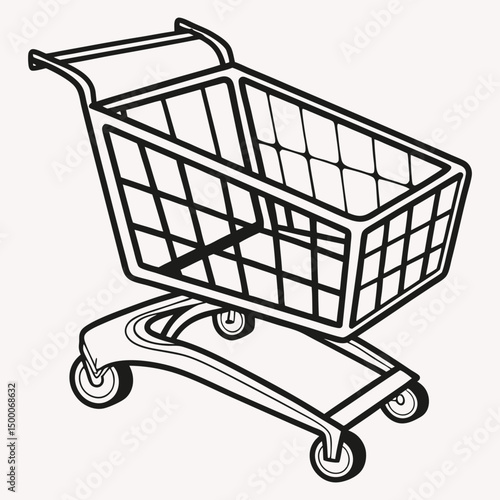Shopping Cart Filled with Groceries and Produce Ready for Checkout at the Supermarket