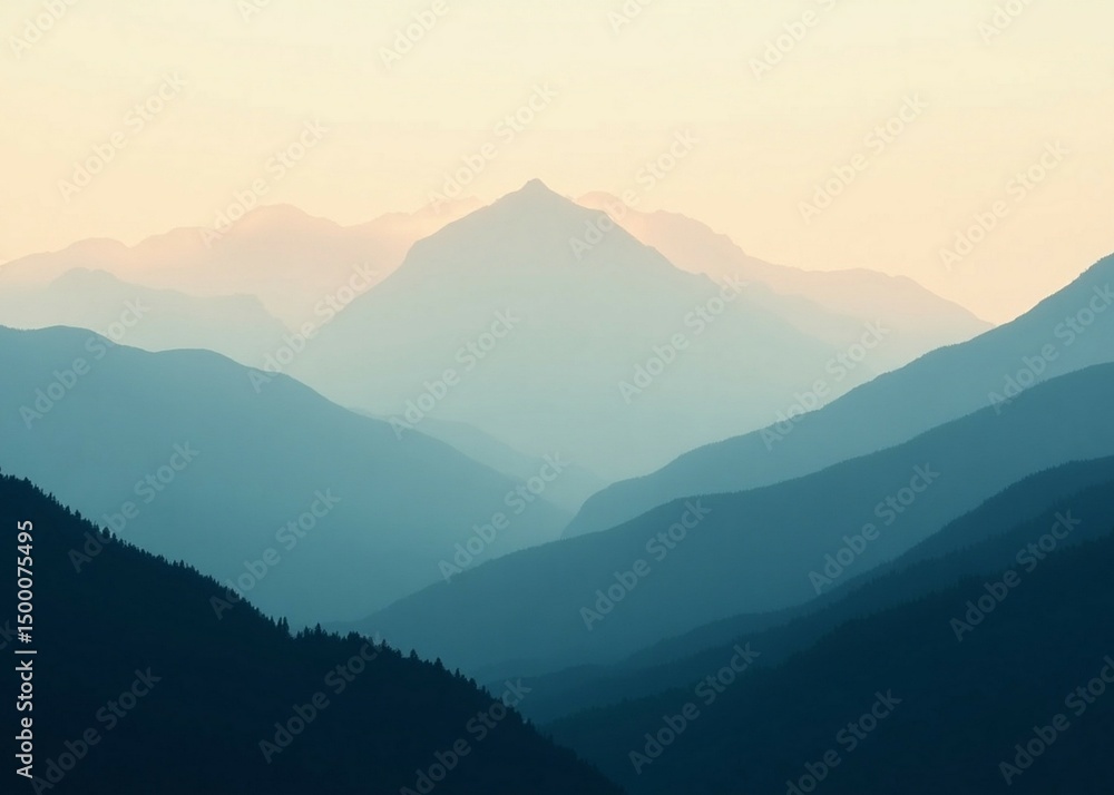 Fototapeta premium Silhouette of mountains 