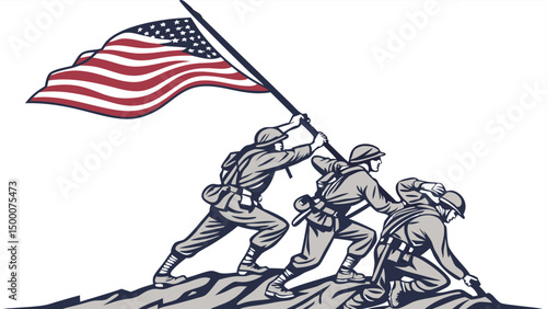 The Powerful Display of Patriotism Soldiers Raise American Flag