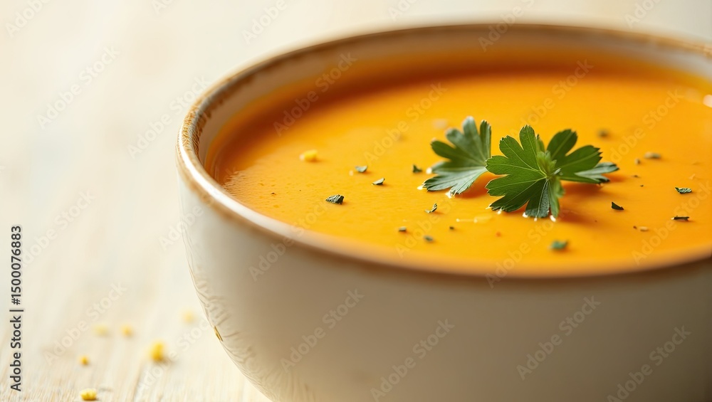 pumpkin soup in a white bowl pumpkin soup in a white bowl