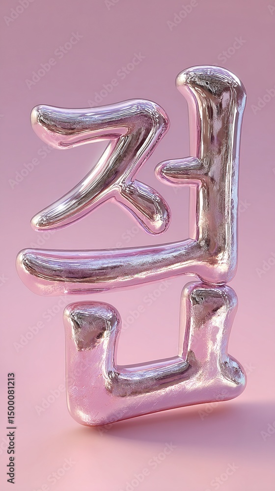 3D Pink Korean Word. 3D Pink Korean Word.