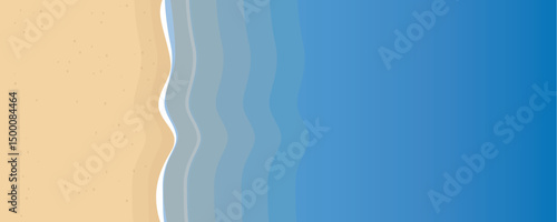 sandy beach summer holiday top view background vector illustration