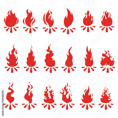 fire icons set , fire icons