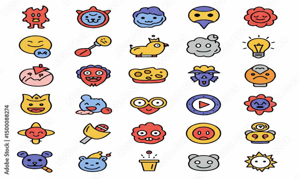 Naklejka premium set of funny cartoon animals