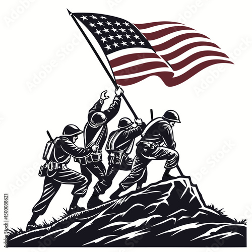 Raising the Flag on Iwo Jima in Historical Time