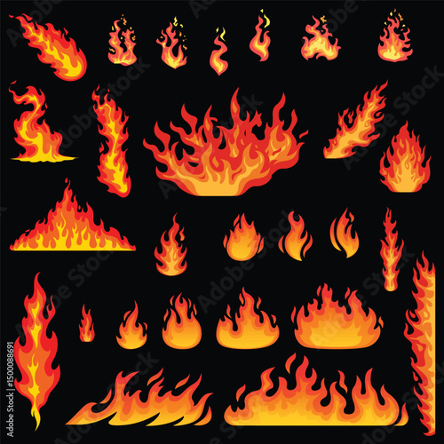 fire icons set , fire icons