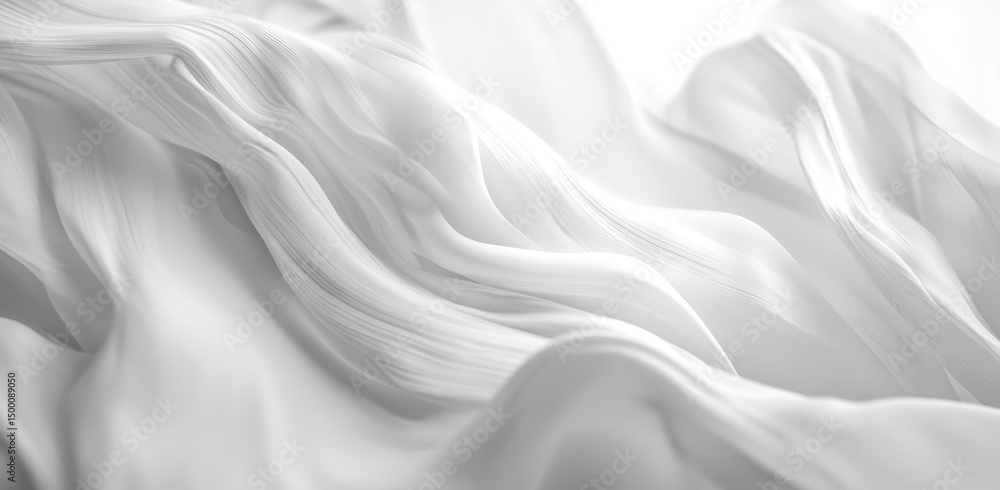 Obraz premium Abstract white fabric folds (1)