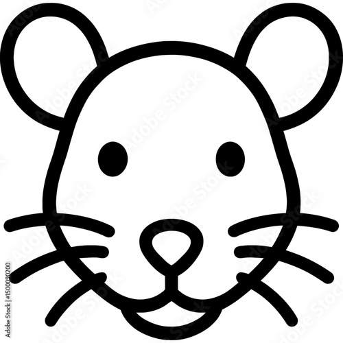 Minimalist rat head outline icon
