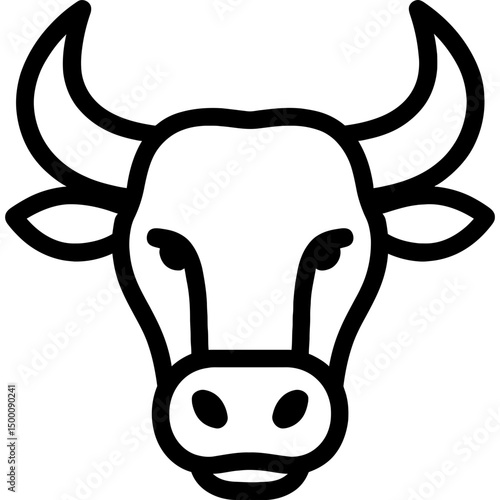 Minimal bull head outline icon