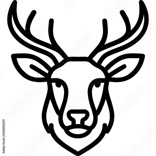 Minimalist elk head icon design