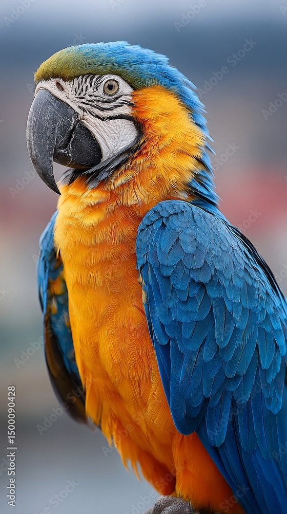 Obraz premium Vibrant macaw posing with bold plumage