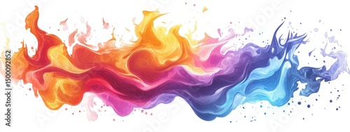 Panel kuchenny z motywem Abstract colorful flowing paint splatter