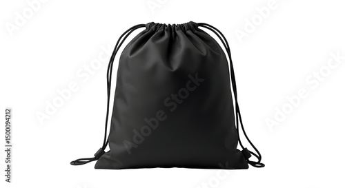 Black drawstring bag mockup