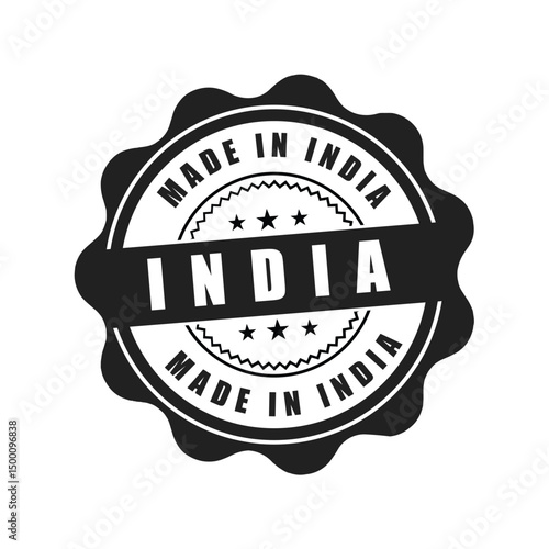 Authentic Made in India Seal Stamp Design for Product Labels and Packaging