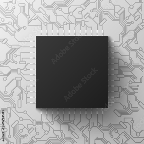 Circuit board. Technology background. Central Computer Processors CPU concept. Motherboard digital chip, vector illustration